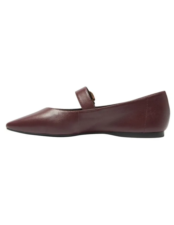 Sandler Melrose Flat Leather Shoes in Wine