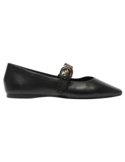 Sandler Melrose Flat Leather Shoes in Black