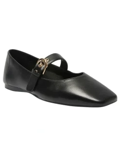 Sandler Melrose Flat Leather Shoes in Black