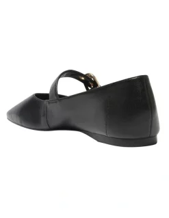 Sandler Melrose Flat Leather Shoes in Black