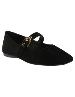 Sandler Melrose Flat Shoes in Black Suede