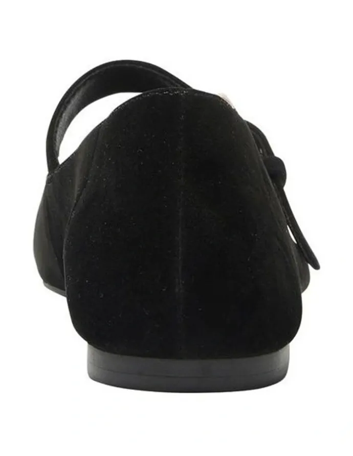 Sandler Melrose Flat Shoes in Black Suede