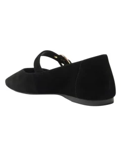 Sandler Melrose Flat Shoes in Black Suede