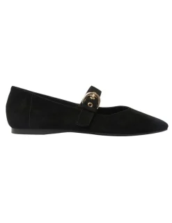 Sandler Melrose Flat Shoes in Black Suede