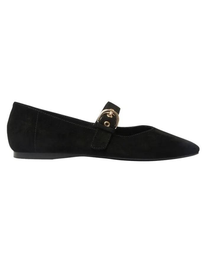 Sandler Melrose Flat Shoes in Black Suede
