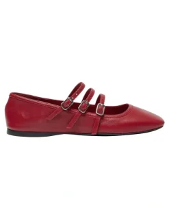 Sandler Millie Flat Shoes in Red Leather
