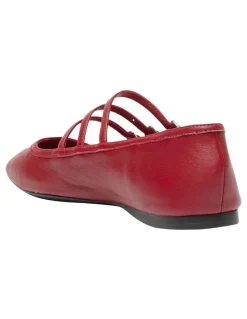 Sandler Millie Flat Shoes in Red Leather