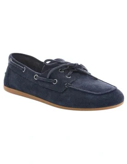 Sandler Ohio Flat Shoes in Navy Suede