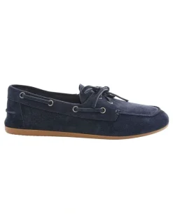 Sandler Ohio Flat Shoes in Navy Suede