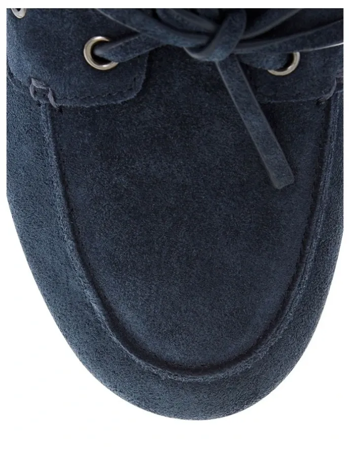 Sandler Ohio Flat Shoes in Navy Suede