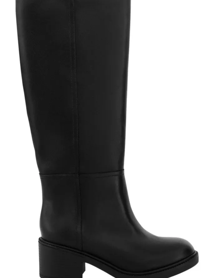 Sandler Paisley Knee Boots in Black Leather