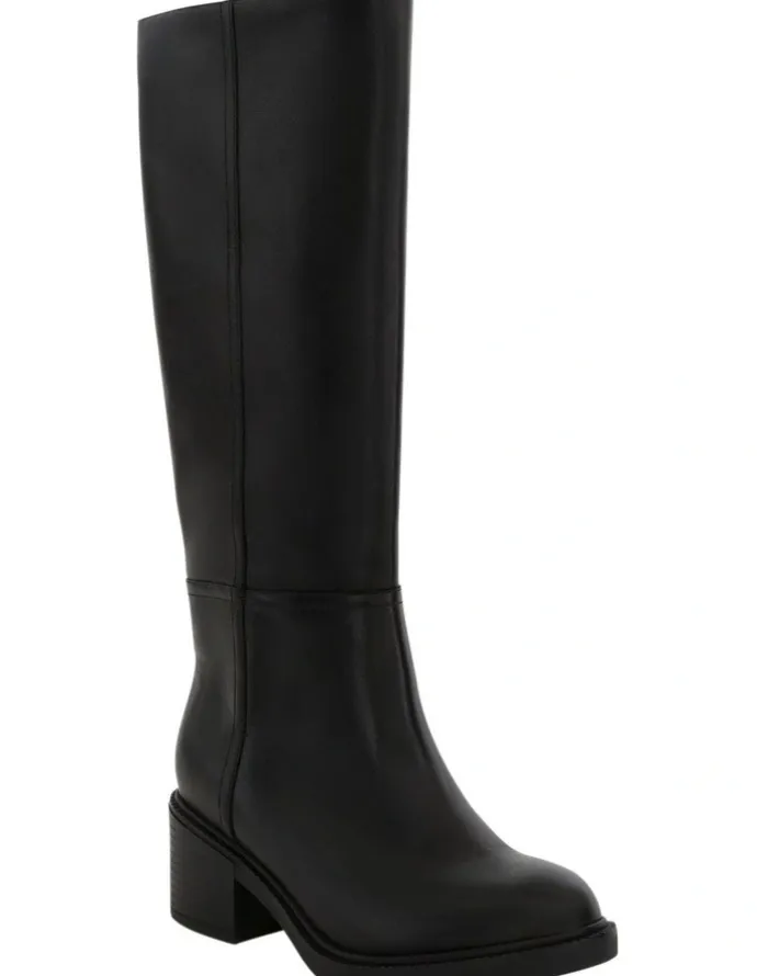 Sandler Paisley Knee Boots in Black Leather