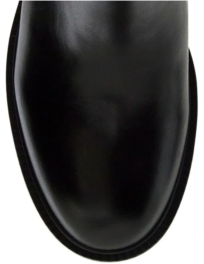Sandler Paisley Knee Boots in Black Leather