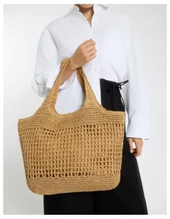 Sandler Prague Shoulder Bag in Natural Raffia
