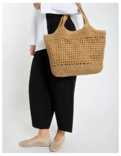 Sandler Prague Shoulder Bag in Natural Raffia