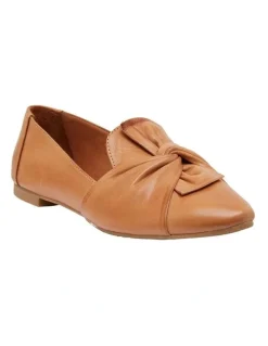 Sandler Rosco Leather Flat Shoes in Tan