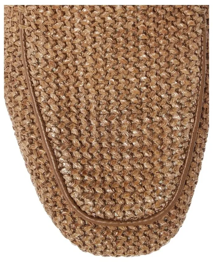 Sandler Saxon Flat Shoes in Caramel Raffia