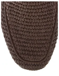 Sandler Saxon Flat Shoes in Chocolate Raffia