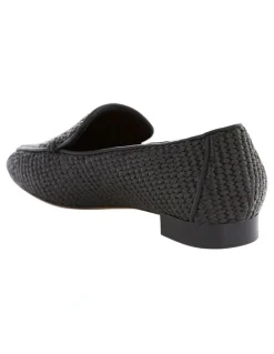 Sandler Saxon Flat Shoes in Black Raffia