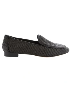 Sandler Saxon Flat Shoes in Black Raffia