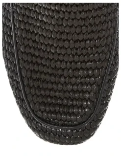 Sandler Saxon Flat Shoes in Black Raffia