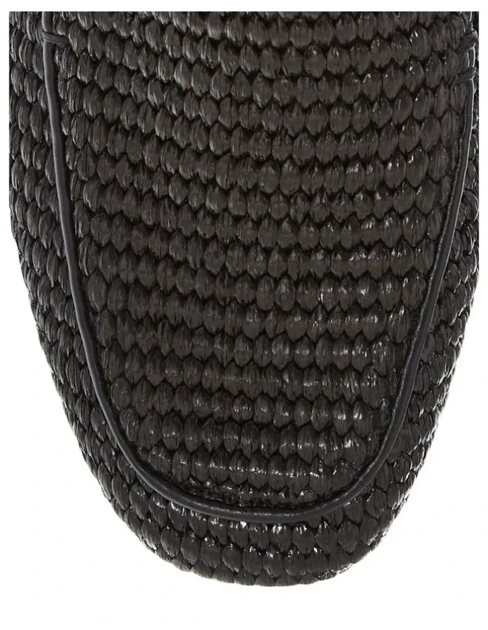 Sandler Saxon Flat Shoes in Black Raffia