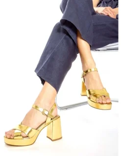 Sandler Sienna Sandals in Gold Metallic