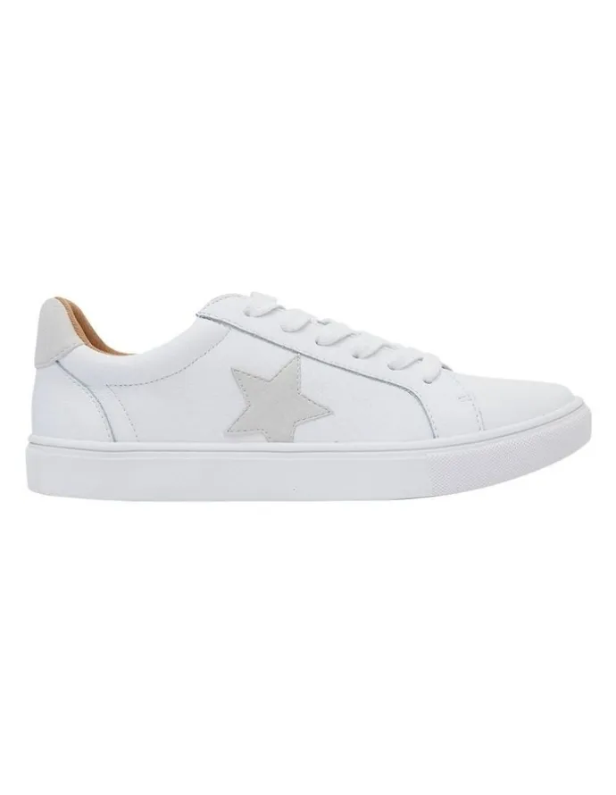 Sandler Stark Sneakers in White /Taupe Leather