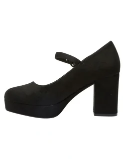Sandler Tate Heeled Shoes in Black Micro Suede