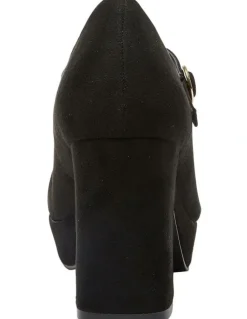 Sandler Tate Heeled Shoes in Black Micro Suede