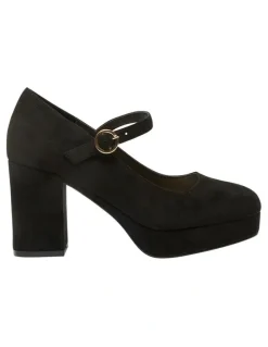 Sandler Tate Heeled Shoes in Black Micro Suede