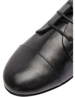 Sandler Utah Flat Shoes in Black Leather