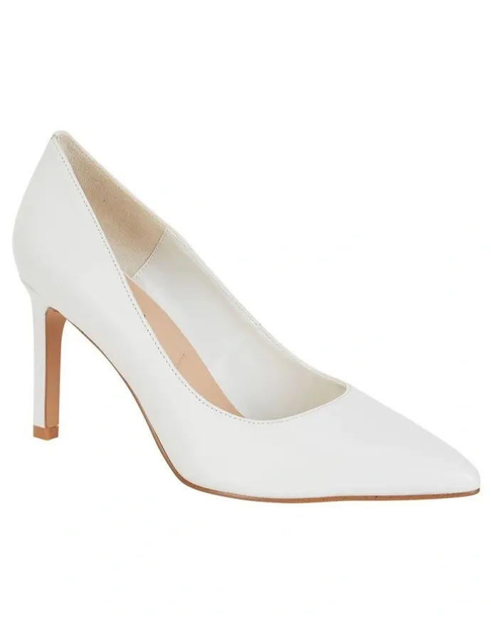 Sandler Octavia Heeled Shoes in White Leather