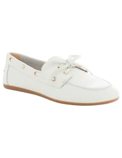 Sandler Ohio Flat Shoes in White Leather