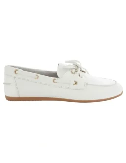 Sandler Ohio Flat Shoes in White Leather