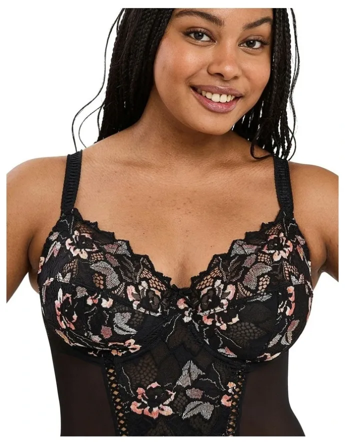 Sans Complexe Arum Cabaret Underwired Lace Bodysuit in Black
