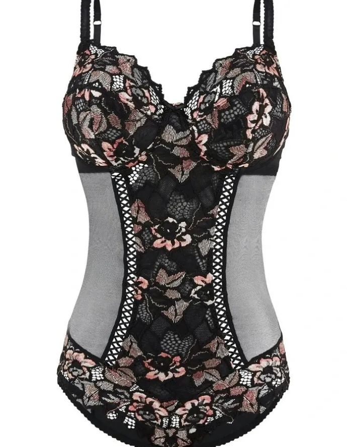 Sans Complexe Arum Cabaret Underwired Lace Bodysuit in Black