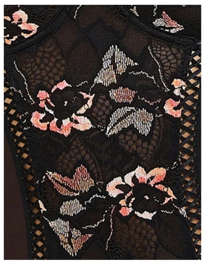 Sans Complexe Arum Cabaret Underwired Lace Bodysuit in Black