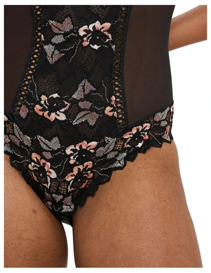 Sans Complexe Arum Cabaret Underwired Lace Bodysuit in Black
