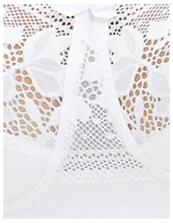 Sans Complexe Jeanne Wirefree Wide Strap Organic Cotton Bra With Lace in White
