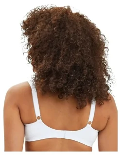 Sans Complexe Jeanne Wirefree Wide Strap Organic Cotton Bra With Lace in White