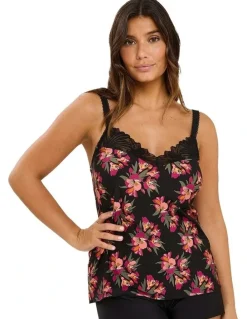 Sans Complexe Oriane Microfibre Pyjama Camisole With Lace in Black