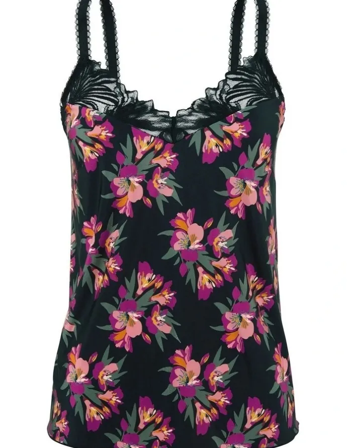 Sans Complexe Oriane Microfibre Pyjama Camisole With Lace in Black