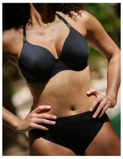 Sans Complexe Speekaboo Shape Slimming Mid-Rise Bikini Bottom in Black