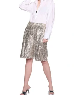 Sass & Bide Silver Mirror Short in Silver