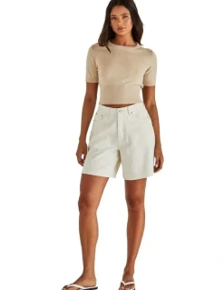 Sass Sabine Denim Shorts in Parchment Wash