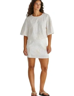 Sass Shay Mini Skirt in Cream