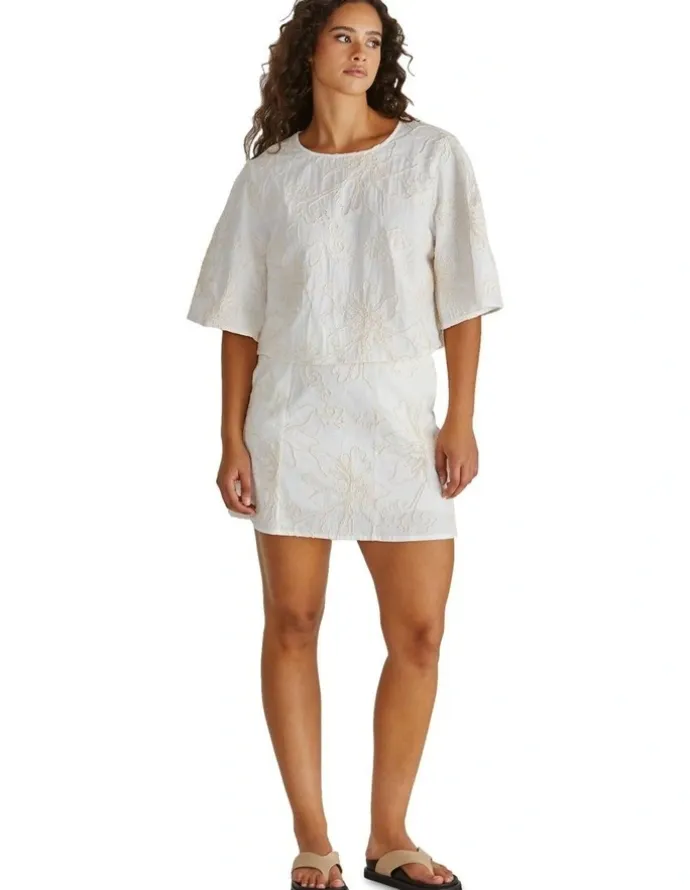 Sass Shay Mini Skirt in Cream