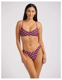 Seafolly Batik Bloom Bralette - Dark Burgundy
