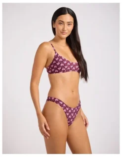 Seafolly Batik Bloom Bralette - Dark Burgundy